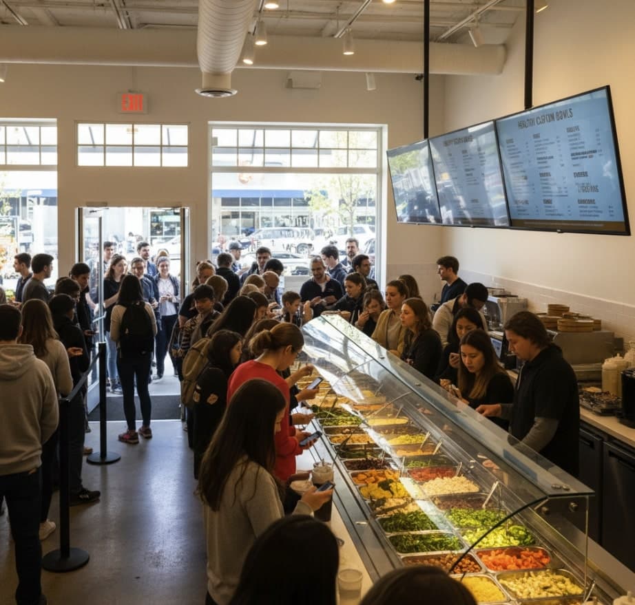 Restaurant full of goal-driven customers